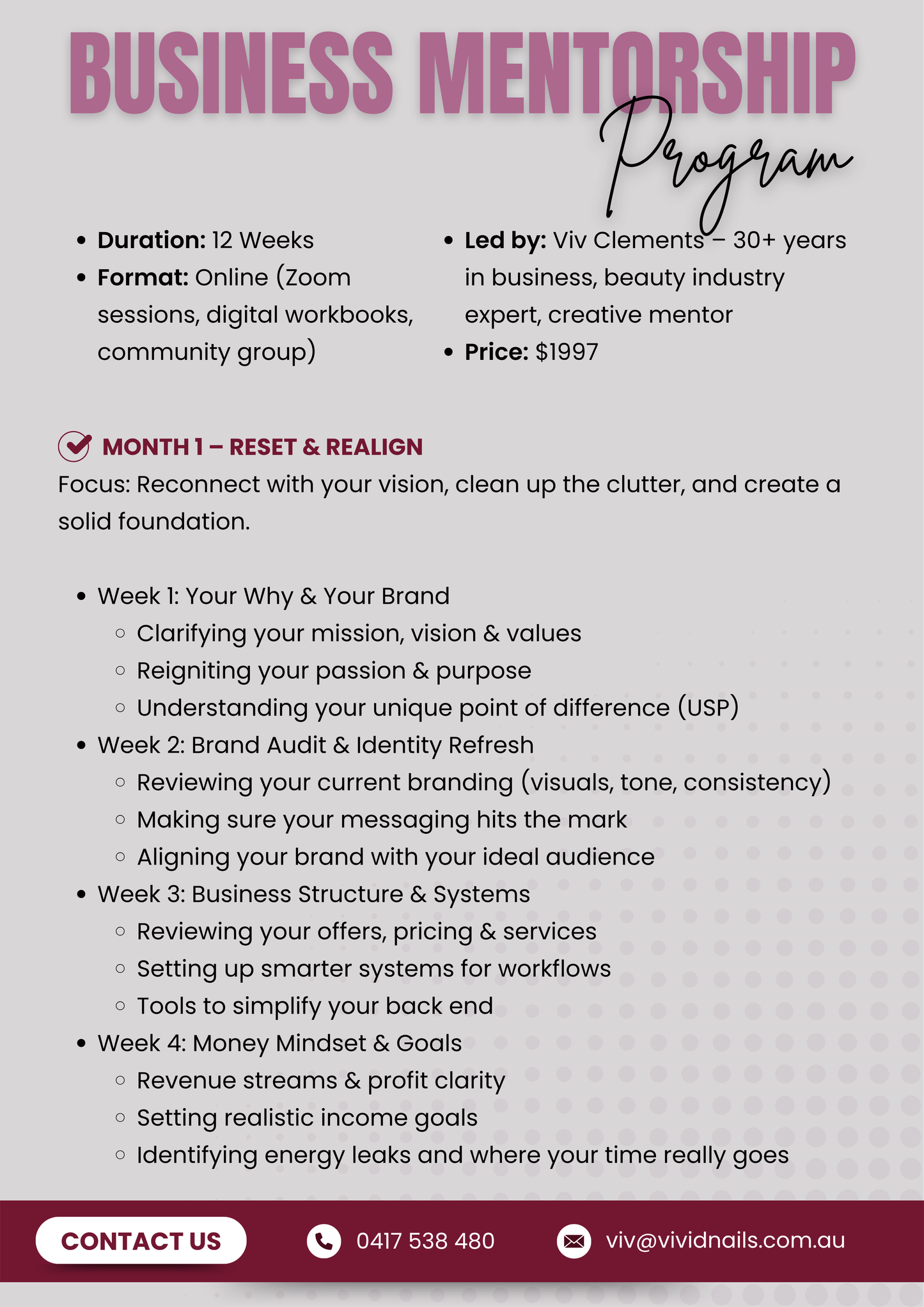 Business Mentorship Program