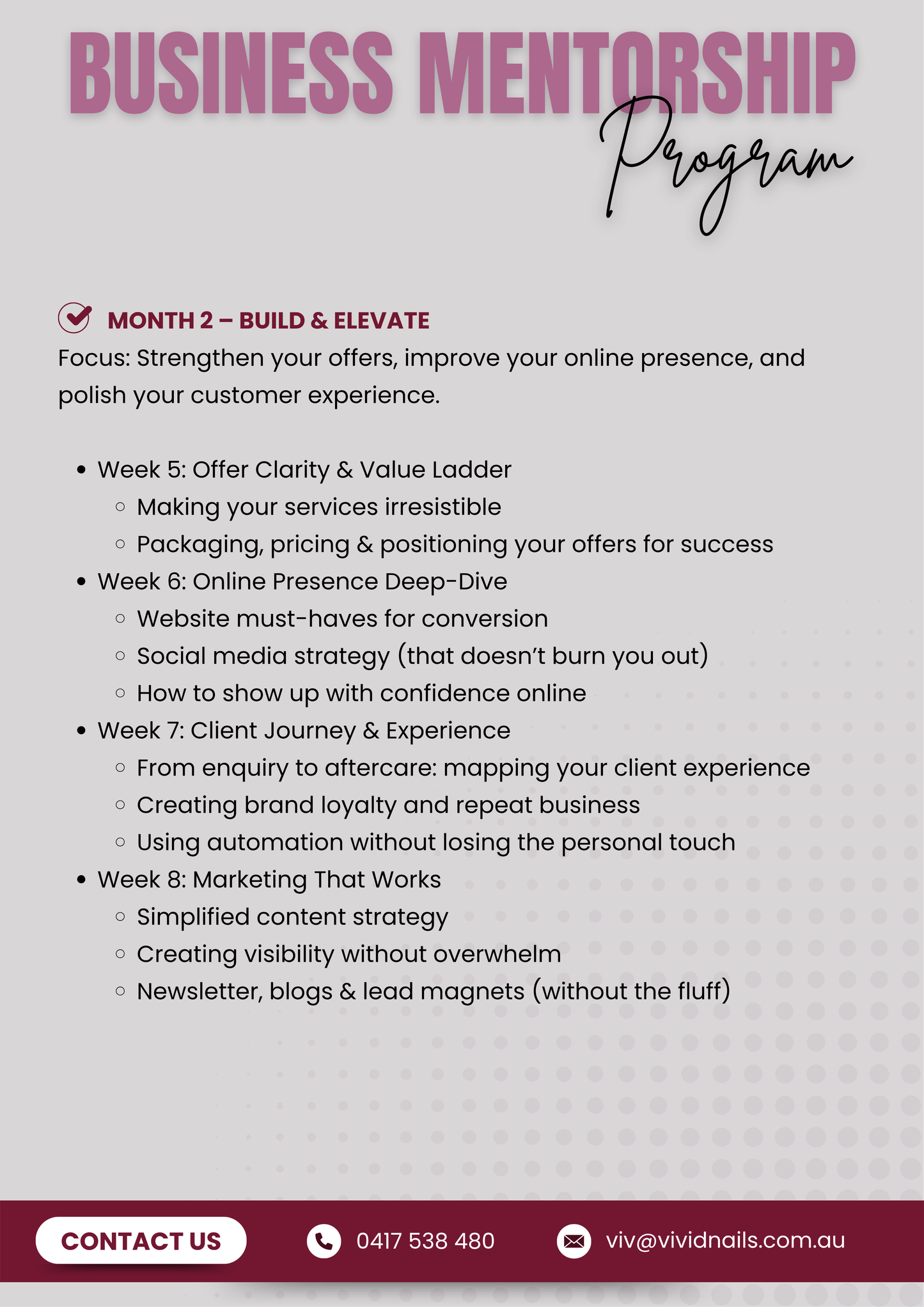 Business Mentorship Program