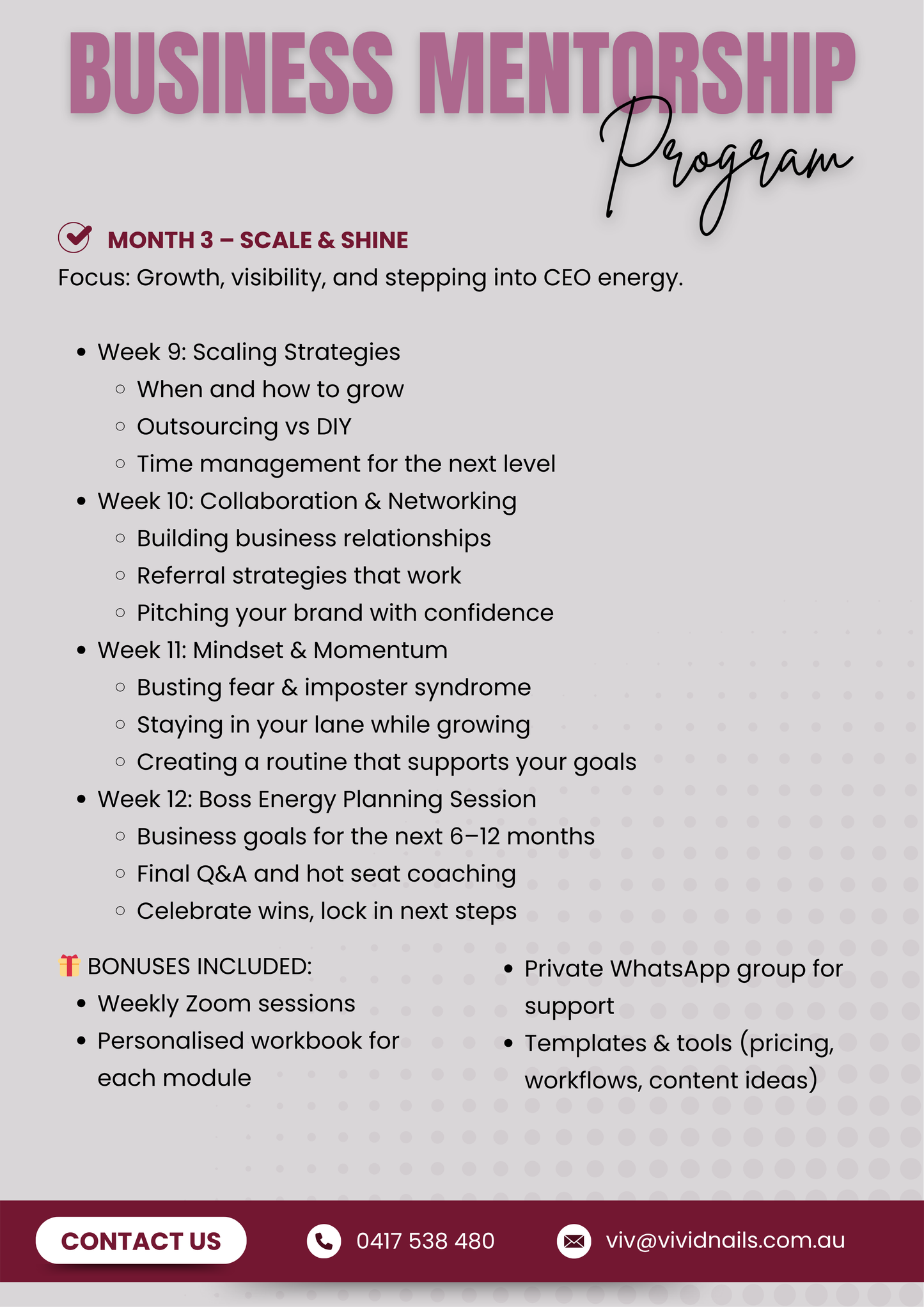 Business Mentorship Program
