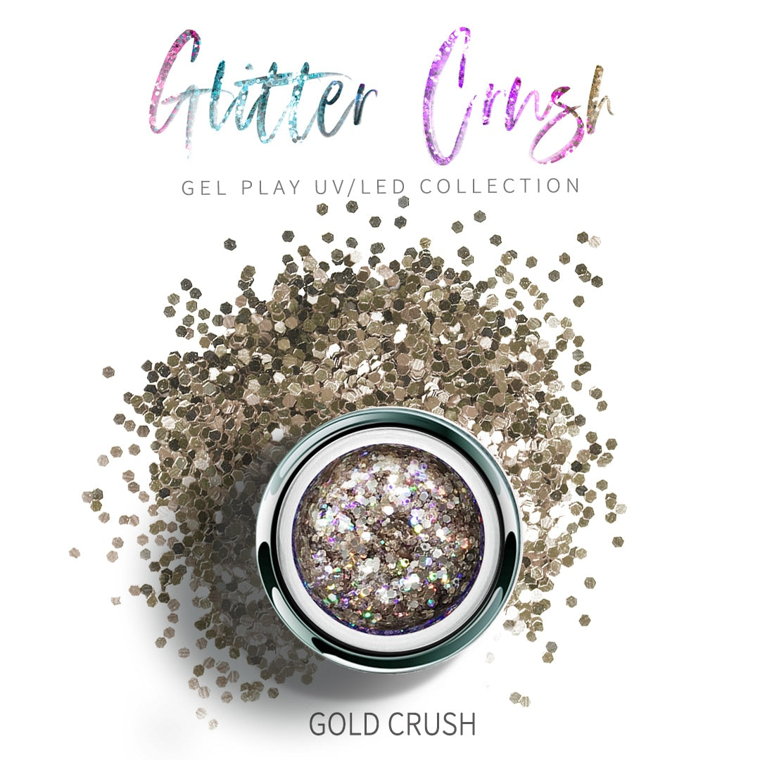 UV/LED GEL PLAY - GLITTER GOLD CRUSH 4gm