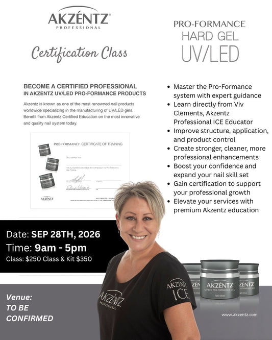 Akzentz Pro-Formance Hard Gel Certification Class - BRISBANE