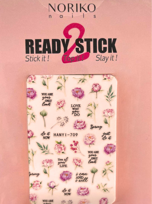 Noriko Ready2Stick - Peonies & Power Quotes