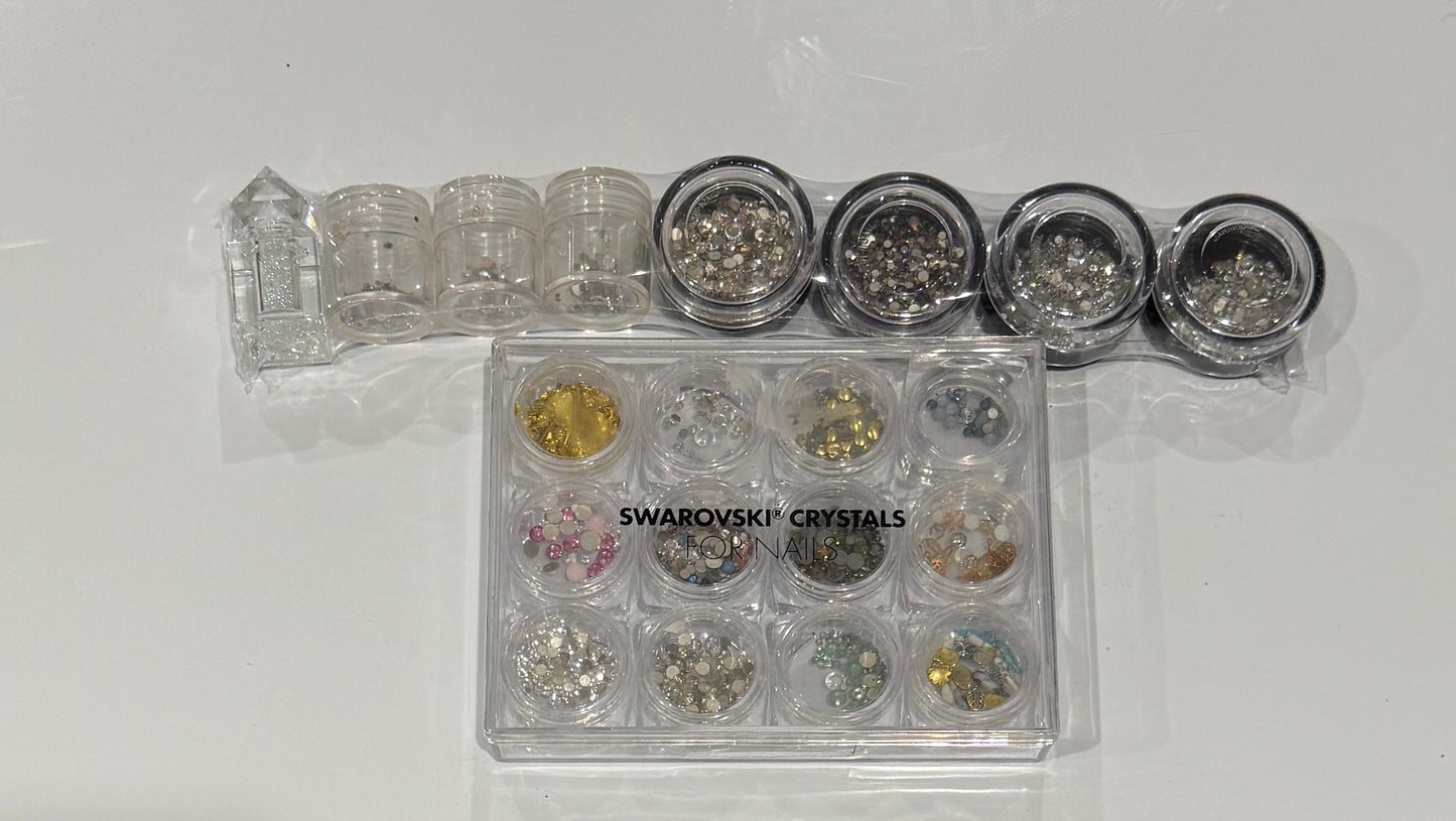 SOLD - Nail Art Heaven - Assortment of Swarovski Crystals, Stickers, Gem & more Gems etc