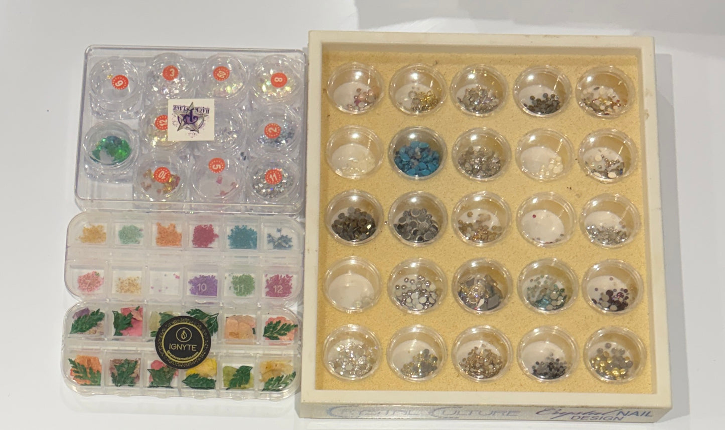 SOLD - Nail Art Heaven - Assortment of Swarovski Crystals, Stickers, Gem & more Gems etc