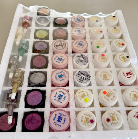Mainly Moyra - Gel Paints, Pigments/Chromes, Glitters, Plastiline x42pieces