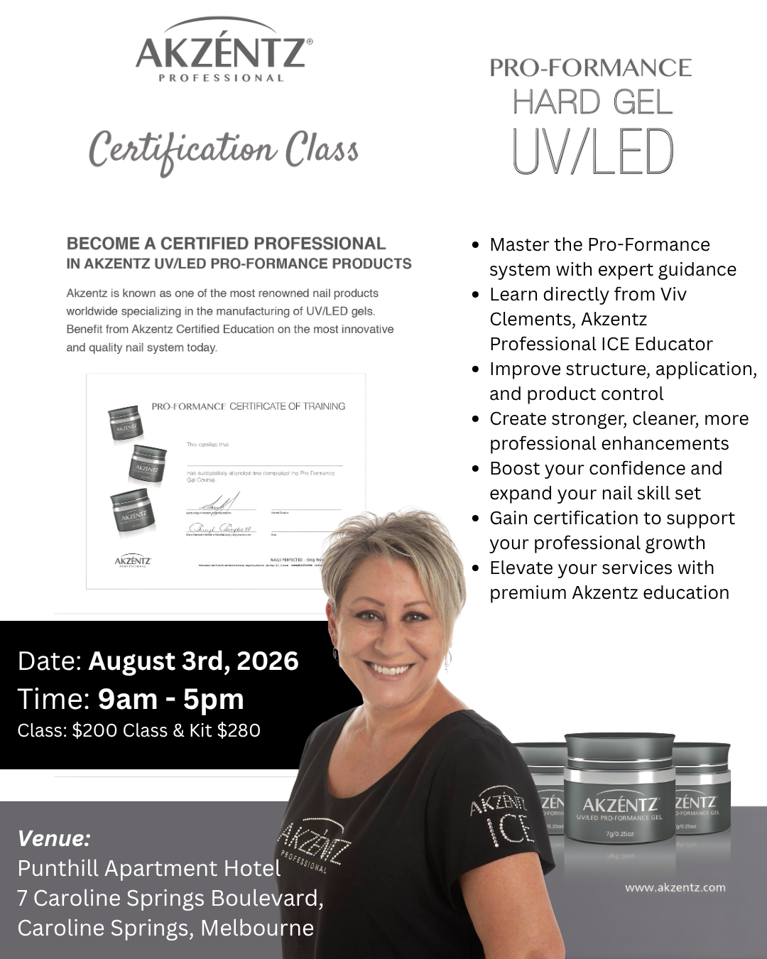 Akzentz Pro-Formance Hard Gel Certification Class - MELBOURNE