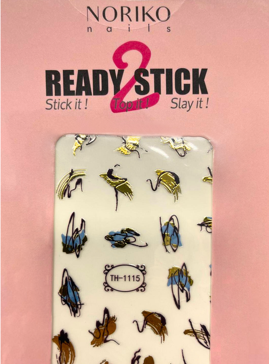 Noriko Ready2Stick - Luxe Cranes & Abstract Brushstrokes