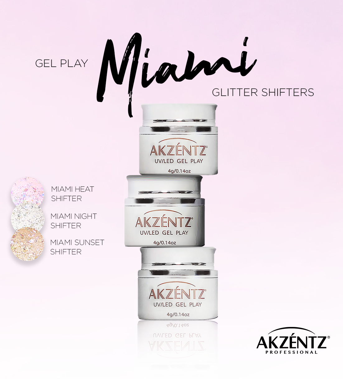 UV/LED GEL PLAY GLITTER SHIFTER MIAMI HEAT 4gr